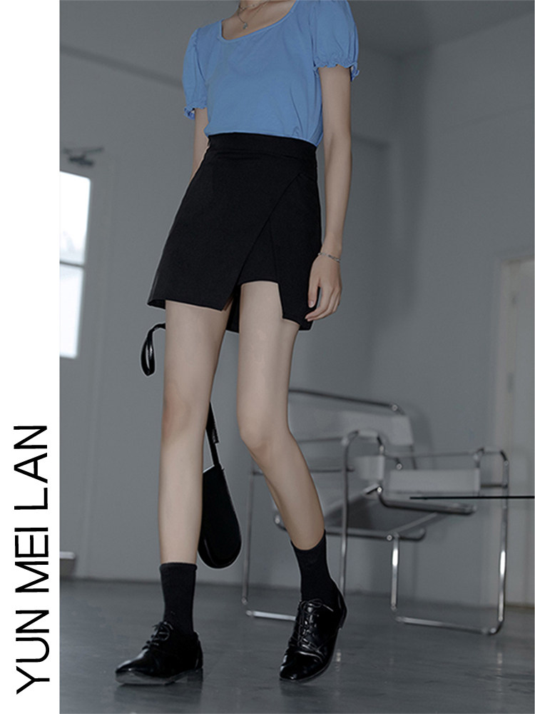 HIGH-WAISTED SLIM HIP SKIRT WOMENS 2024 NEW SPRING SLIT IRREGULAR A-LINE SKIRT SLIM FOREIGN SHORT SKIRT