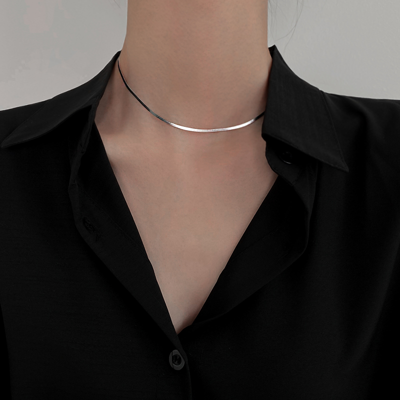 Necklace 2023 new tide net red explosion does not lose the color and lap light luxury lap high - level pure silver kock chain