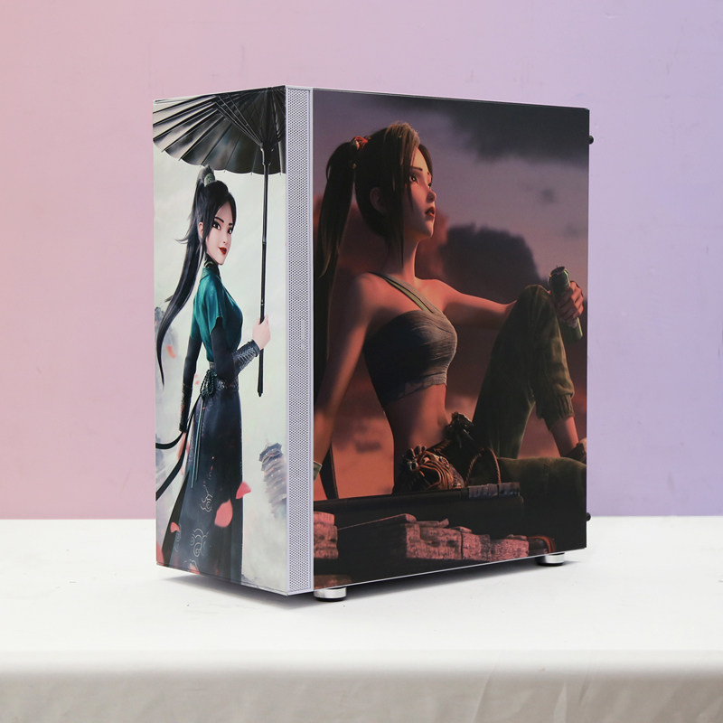 First Horse Easy Master Side Transparent Secondary Yuan tempered glass personality Custom Cartoon Desktop Computer computer Host Host Shell