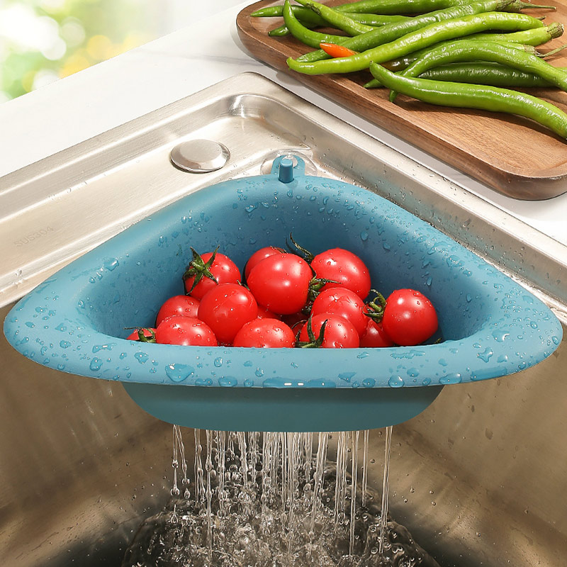 Kitchen Triangle Drain Basket Suction sink Sink Wash Basin filter Water shelve dishes Dishwashing Pool Kitchen residual hanging basket