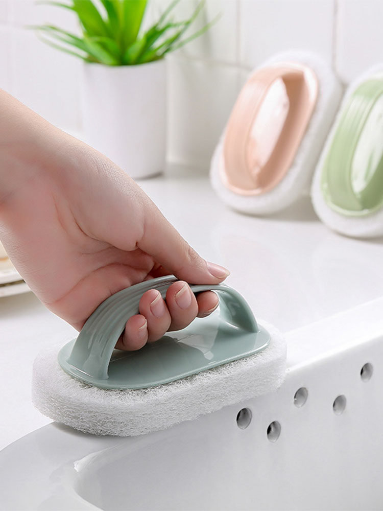 Kitchen with handle cleaning brush Household decontamination dishwashing brush pot artifact bathtub tile magic wipe sponge wipe