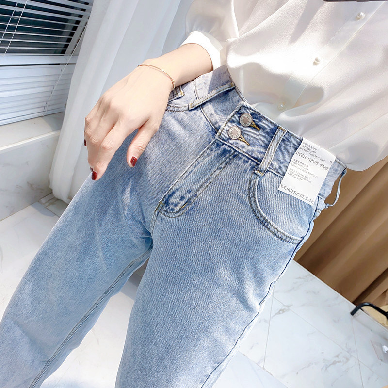 Jeans women's spring and summer Hebbon wind 2021 Asayly high waist retro-feeling carefree pants loose with wide leg pants