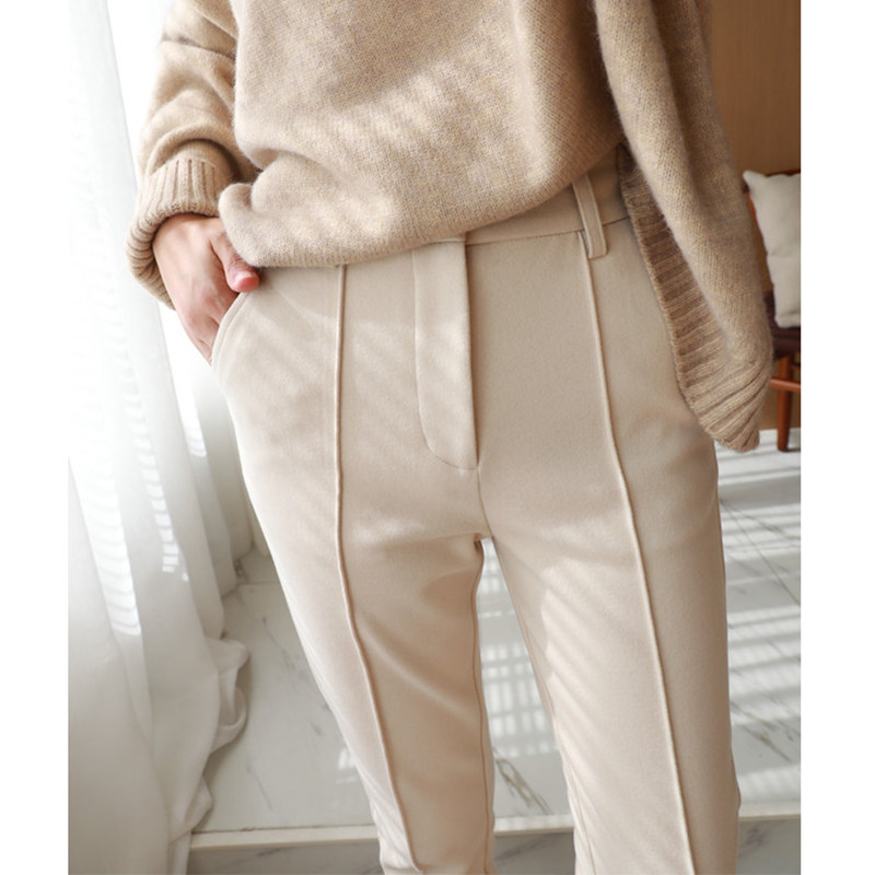 Bifacial hair pants Children 2021 Spring new display slim Hepburn 100 Lapped Tapered Smoke Tubes Big Size Lady Western Pants