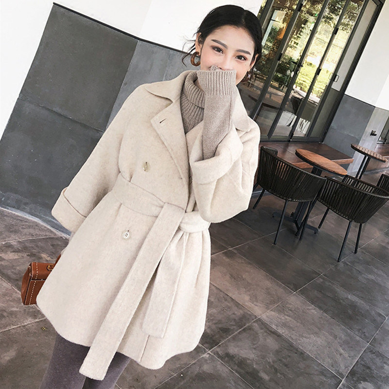 Cashmere High cold Son Windcoat Jacket Woman 2021 Autumn Winter New Black Design Feminists with little frescoed sweater