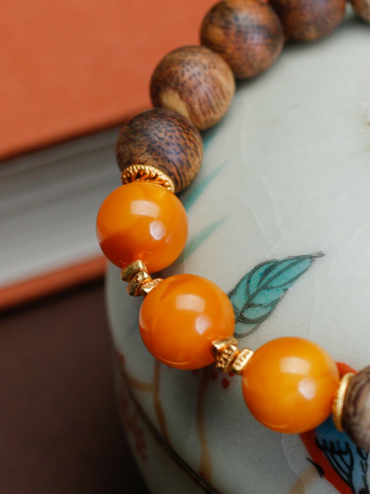 하이난 잉게 그린 QINNAN AGARWOOD 팔찌 남자 체스 NAN 팔찌 여자 놀이 원래 디자인 민족 스타일 액세서리 쥬얼리