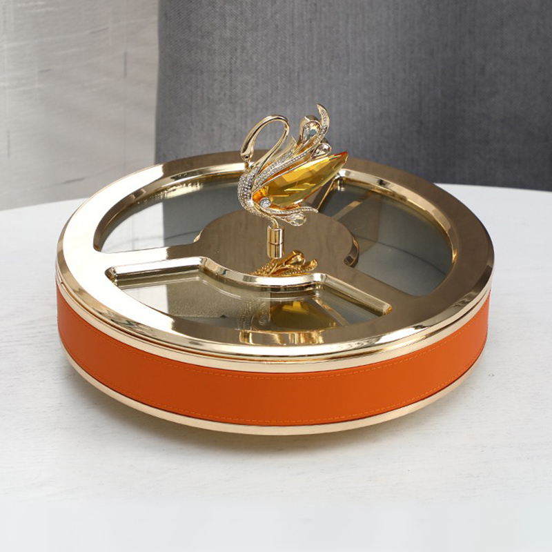 Dried fruit containing box Living room Tea Table Nut Candy Box Light Lavish Dried Fruit Cartridge Lid Home Zero Food Melon Dried Fruit Pan-Taobao