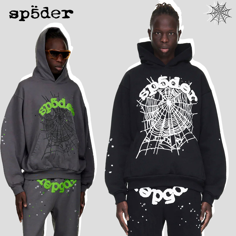High-Quality Sp5Der Spider Web Hoodie Set Heavyweight Pure Cotton Hoodie Unisex Hip-Hop Young Thug