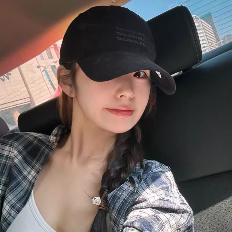 Grey Baseball Hat Women's 2025 New Wide Brim Versatile Retro Embroidery_voghion.com