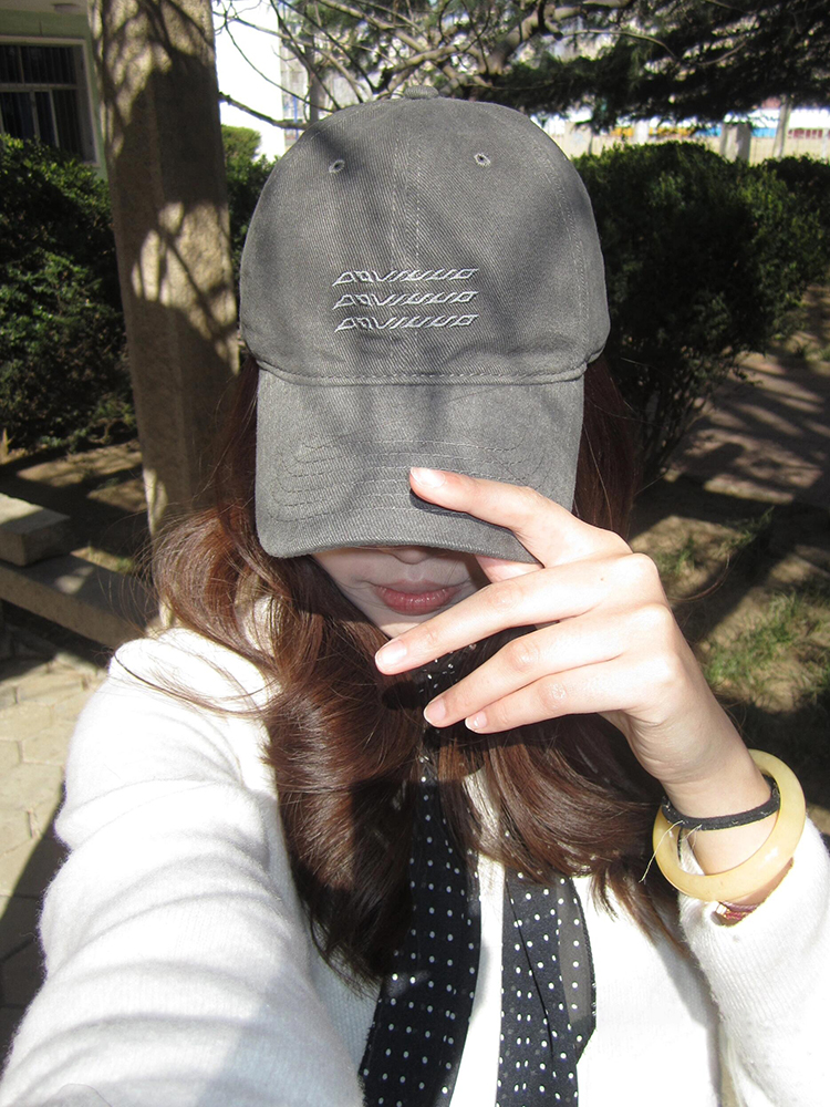 Grey Baseball Hat Women's 2025 New Wide Brim Versatile Retro Embroidery_voghion.com