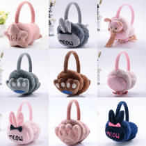 Korean hot selling men and women rabbit hair plush cute cartoon earmuffs warm childrens earmuffs couples winter earmuffs