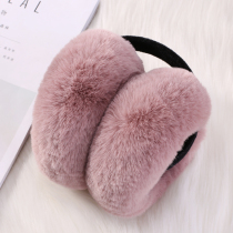 New Korean foldable earmuffs womens autumn and winter cute earmuffs imitation rabbit hair warm earthen mens and womens earrings