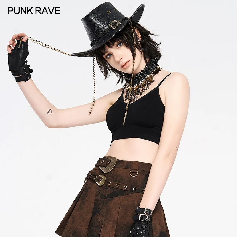 Женская кепка из PU с вырезами в стиле PUNK RAVE, охранник бухту пиратский пират WS-359MZF