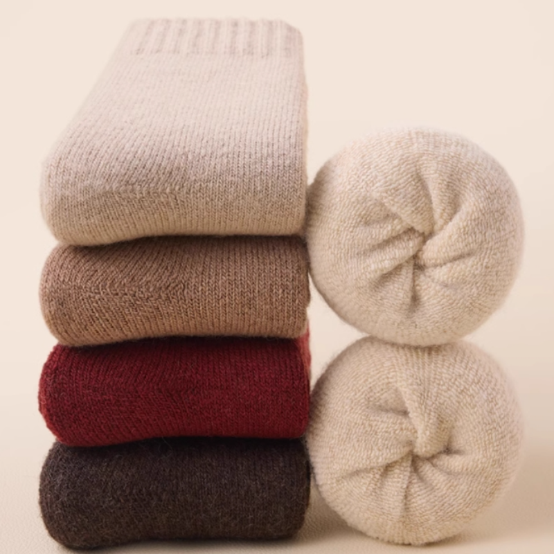 羊毛袜子女秋冬季中筒