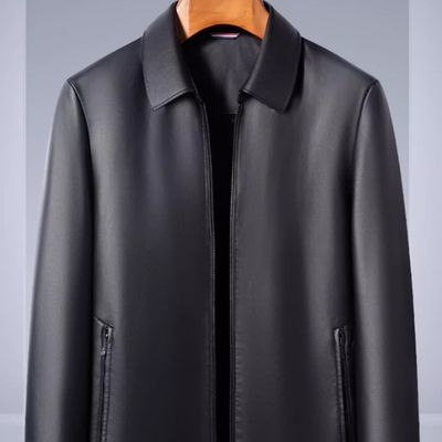 雅鹿春秋季新款男士商务休闲皮衣