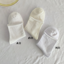Military training socks color solid color curling female middle tube ins tide summer thin section Japanese all-match pure cotton student socks