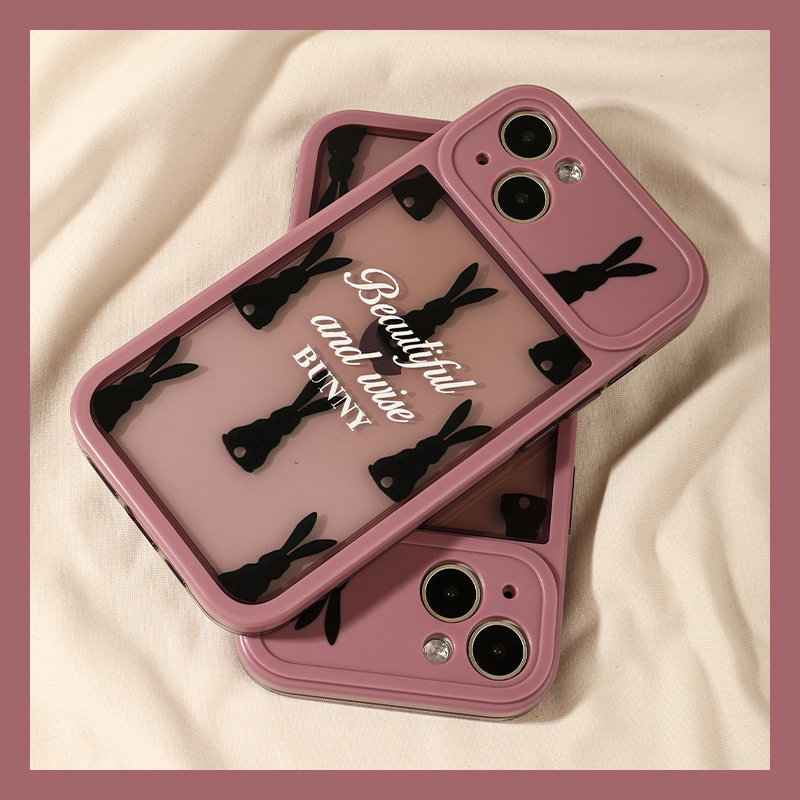 Zhao Ruth's same cool picture applies Apple 13 phone shell women's new iphone14promax protective sleeves High-level pluss full package anti-fall soft silica gel 11 Cartoon Rabbit 12 net