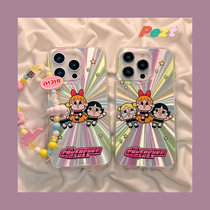 Internet celebrity cute Aurora Flying Policewoman suitable for Apple 14 mobile phone case super hot iphone15promax new 13pro anti-fall 12 silicone 15 mirror 14pro female 13