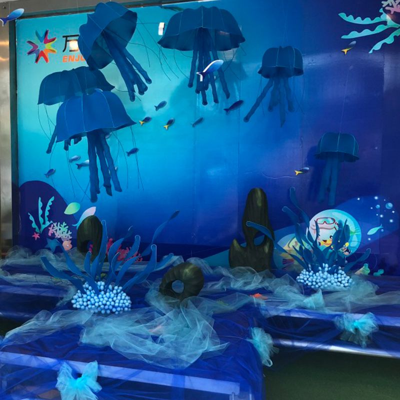 Summer Beauty Chen Laser Fish Jellyfish Jellyfish Marine Themed Atmosphere Arrangement Mall Shop Window Props Marine Fish Pendant