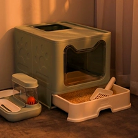 Полностью закрытая кошачья песчаная горшка -в типе туалетные принадлежности для кошачьего туалета дезодорант -стиль кошачий кошачий песчаный кастрюль Бесплатый большой кошачий дерьмо бассейн