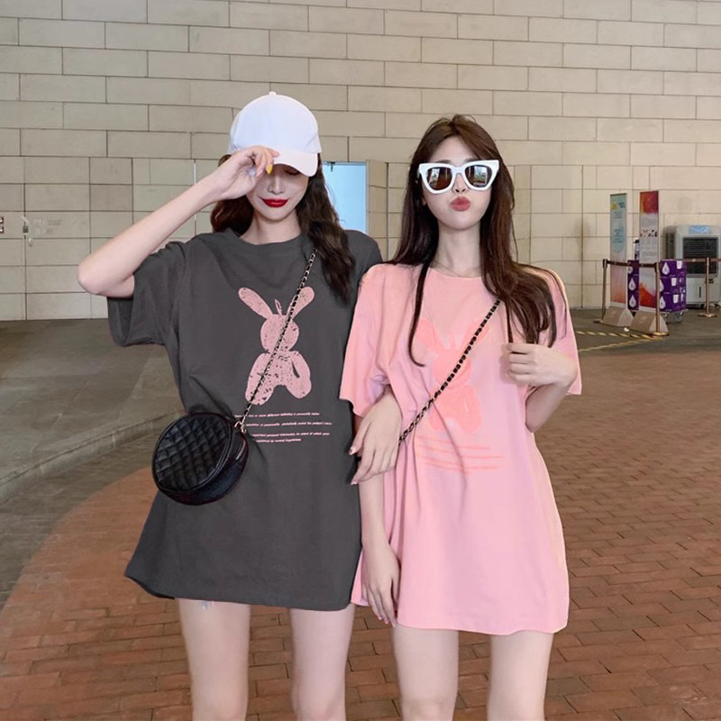Oversized Short-Sleeve T-Shirt for Women, 2026 Summer New Popular Style, Mid-Length, Plus Size, Loose Fit, Regular Shoulder, No-Show Bottoming Top