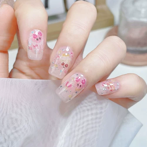 Мультяшные наклейки для ногтей для маникюра, милые накладные ногти, гель-лак для ногтей, коллекция 2023