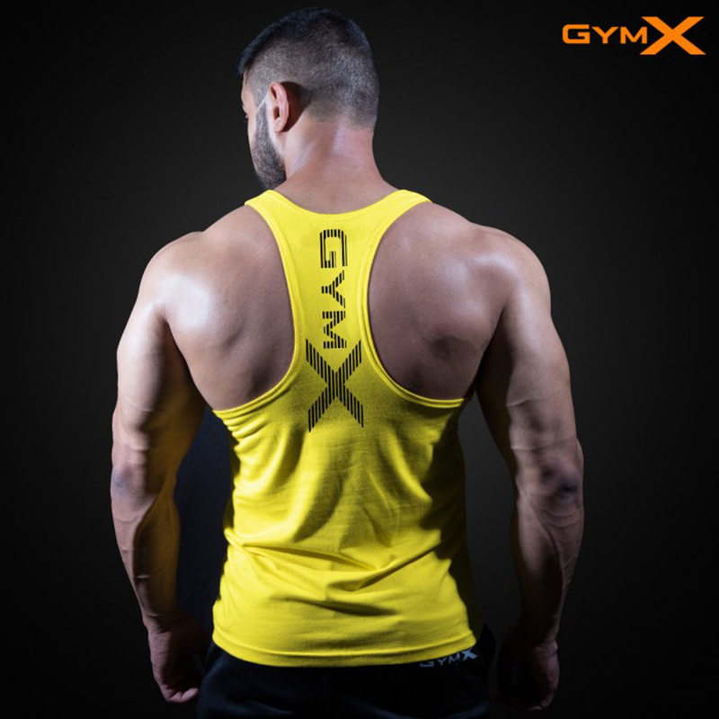 Fitness vest, men's I-shaped quick-drying running sports racing clothes, bodybuilding training loose, large size, breathable and elastic