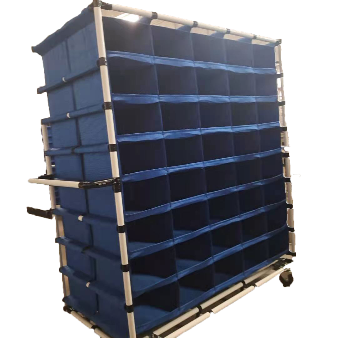 Sub-grid cloth bag canvas cotton fabric bag weekly transfer car antistatic trolley storage closeout bag logistics car