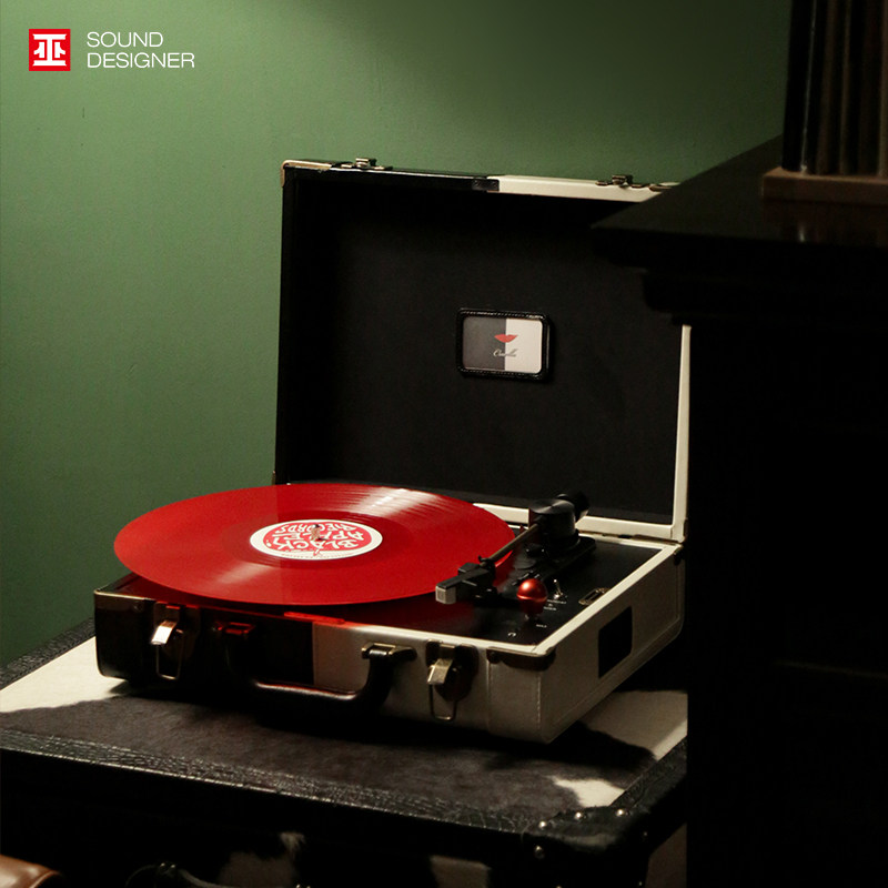 Witch 1900mini Black and White Stitching Vinyl Record Player Suitcase Bluetooth Audio Retro Portable LP Gramophone