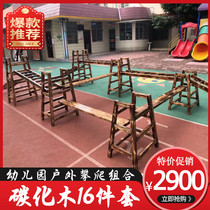 Kindergarten Anji climbing toy outdoor wooden climbing frame Childrens balance beam physical and emotional training climbing ladder