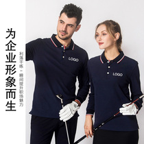 Lapel POLO shirt custom mens long-sleeved corporate work clothes autumn cotton top custom printed logo overcoat custom