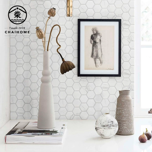 小火柴 Nordic ins мраморный каменный рисунок шестиугольный мозаичный плитка плитка на стена кирпич гостиная кухня туалет