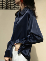 Silk shirt Womens 2021 new long sleeve shirt spring and autumn design sense small public recovery ancient port flavor fashion high end