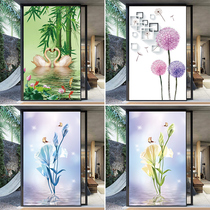 Electrostatic Pure Matte film bathroom light transparent opaque voyeproof shading toilet window glass sticker Tulip