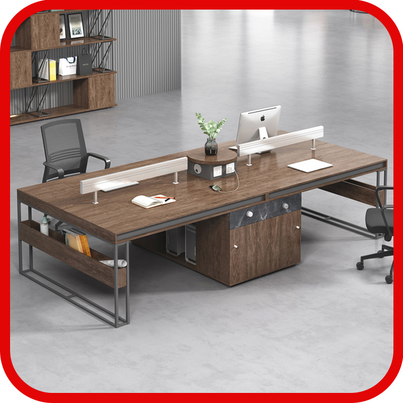 Office desk and chair combination Simple and modern 4 two pairs 6 four-person work station card seat staff staff table Office table