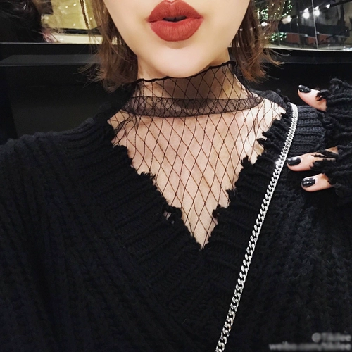 Женская полуводолазка с принтом и длинными рукавами, прозрачный сетчатый низ, черная кружевная накидка. Один размер подходит всем Женская полуводолазка с принтом, другие 100% материалы