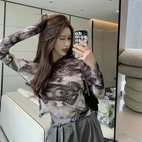 Лонгслив, тонкая ретро футболка, облегающий крой, защита от солнца