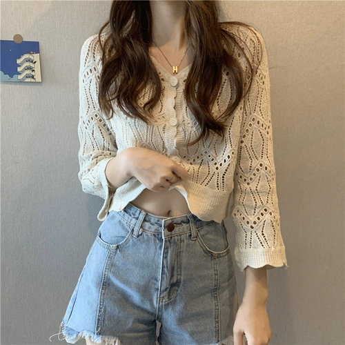Летняя одежда для защиты от солнца, тонкий трикотажный свитер, осенний кардиган, осенняя сексуальная куртка