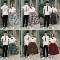 Class clothes autumn suit students white shirt plaid skirt school uniform academic style middle school students choir performance dress
