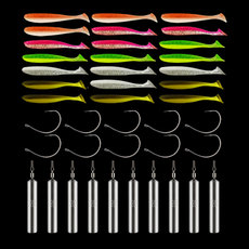 Рыболовная наживка 路亚倒钓钓组套装铅坠子弹铅德州钓组棒形铅曲柄钩防挂倒钓钩软饵