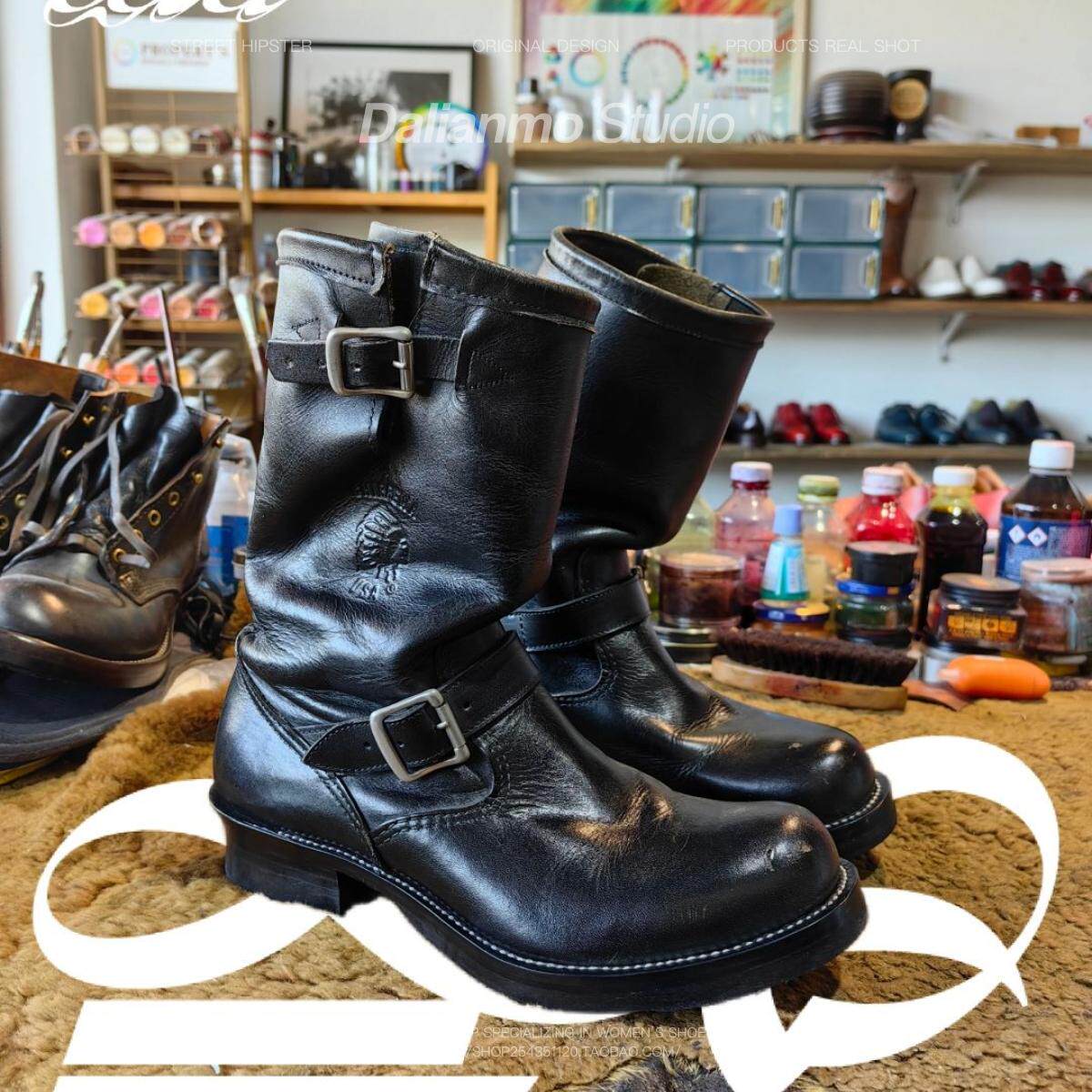 British retro engineer boots: american casual motorcycle boots