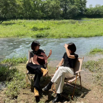 Outdoor folding chair outdoor camping chair portable beach chair back stool Mazar patio lounge chair