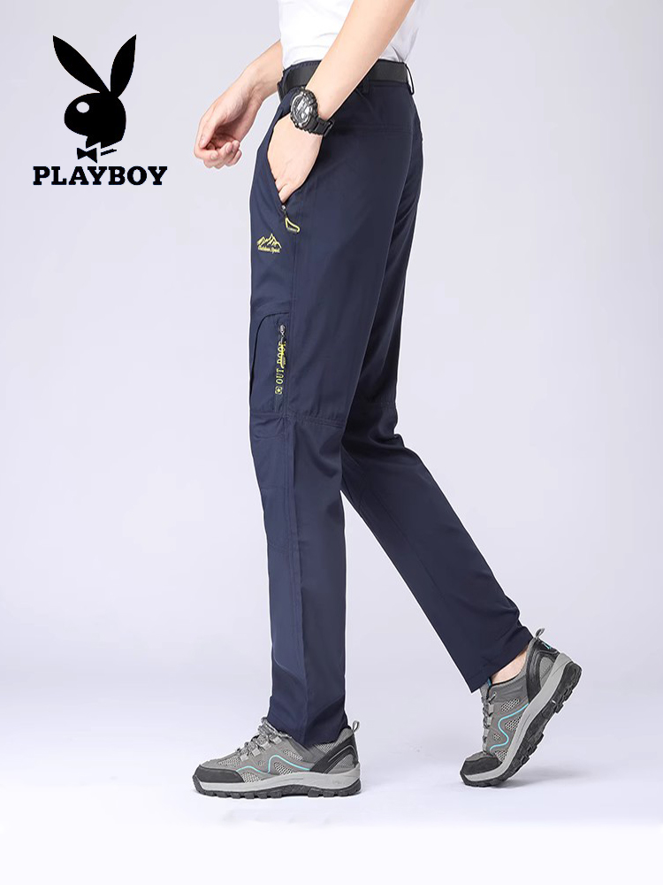 Flowers Playboy Outdoor Speed Dry Pants Men and women Summer thin Breathable Big Code Flush Pant Pants Loose Hiking Mountaineering Trousers-Taobao