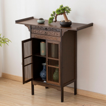 New Chinese style with door porch table super narrow foyer modern household light luxury wall shelf solid wood case end scene