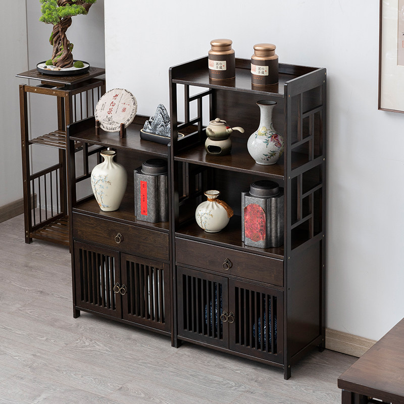 Bogu Solid Wood Chinese Modern Simple Zen Book Book Living Room Storage Show Cabinet Small Tea Shelf