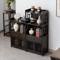Bogui frame solid wood Chinese style modern simple Zen bookshelf living room partition display cabinet small tea shelf Shelf shelf