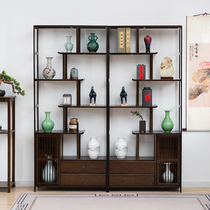 Bogur frame solid wood new Chinese style Dobao Pavilion tea display cabinet tea room antique shelf living room partition