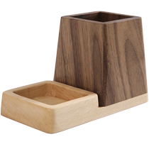 Solid wood pen barrel black walnut desktop stationery supplies cosmetic brush containing box light luxury wood collection cans creative gifts