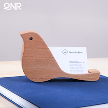 Black walnut solid wood business card box personality creative business Japanese-style simple desktop storage box for men and women lettering logo