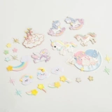 Самоклеющаяся наклейка, мультяшный ранец, туфли с пухом, декор, с вышивкой