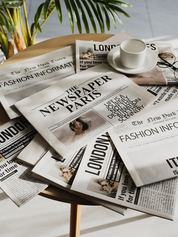 English Newspaper ins Style Magazine Photography Props Photo Props Background Paper European and American Retro Style Decorative Ornaments Photo Studio Children's Clothing Internet Celebrity Scene Arrangement Small Items Products